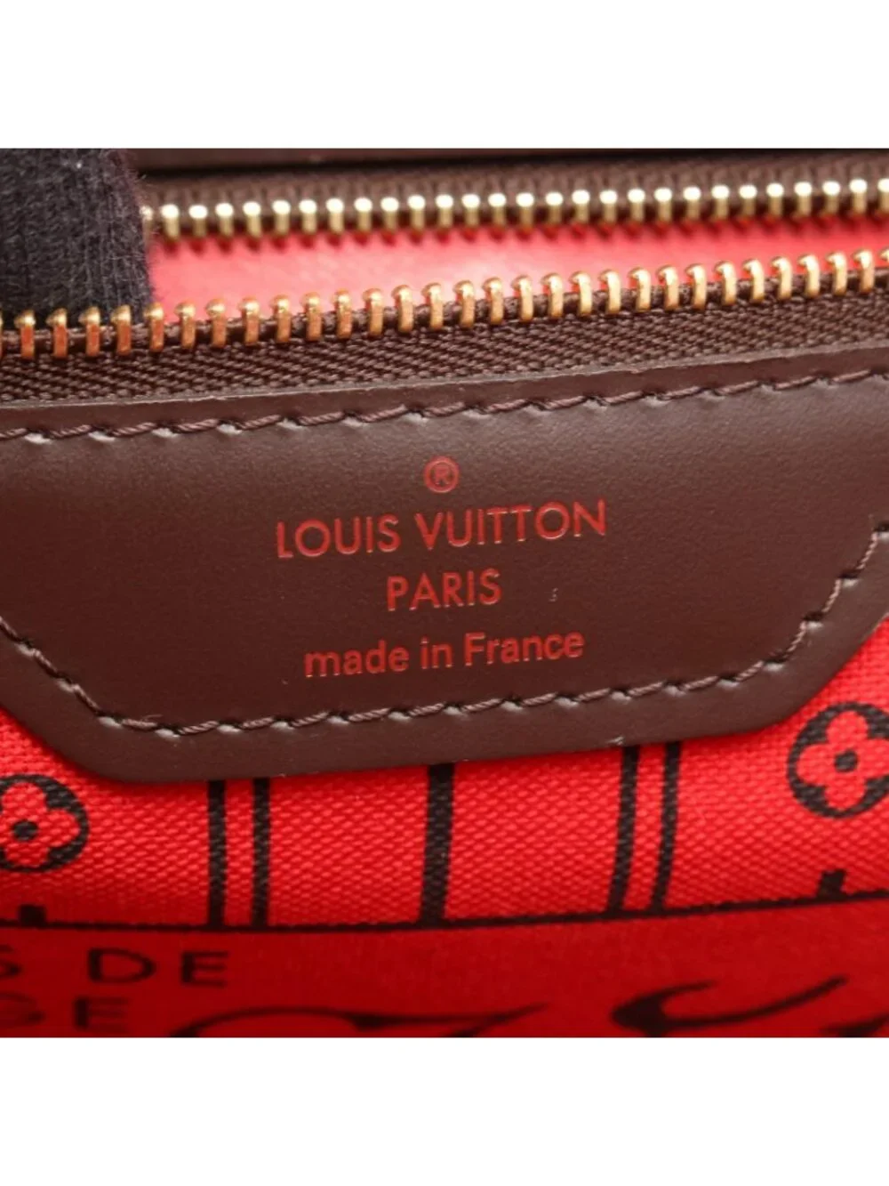 Louis Vuitton Tote Bag Neverfull MM Damier Ebene Canvas Leather